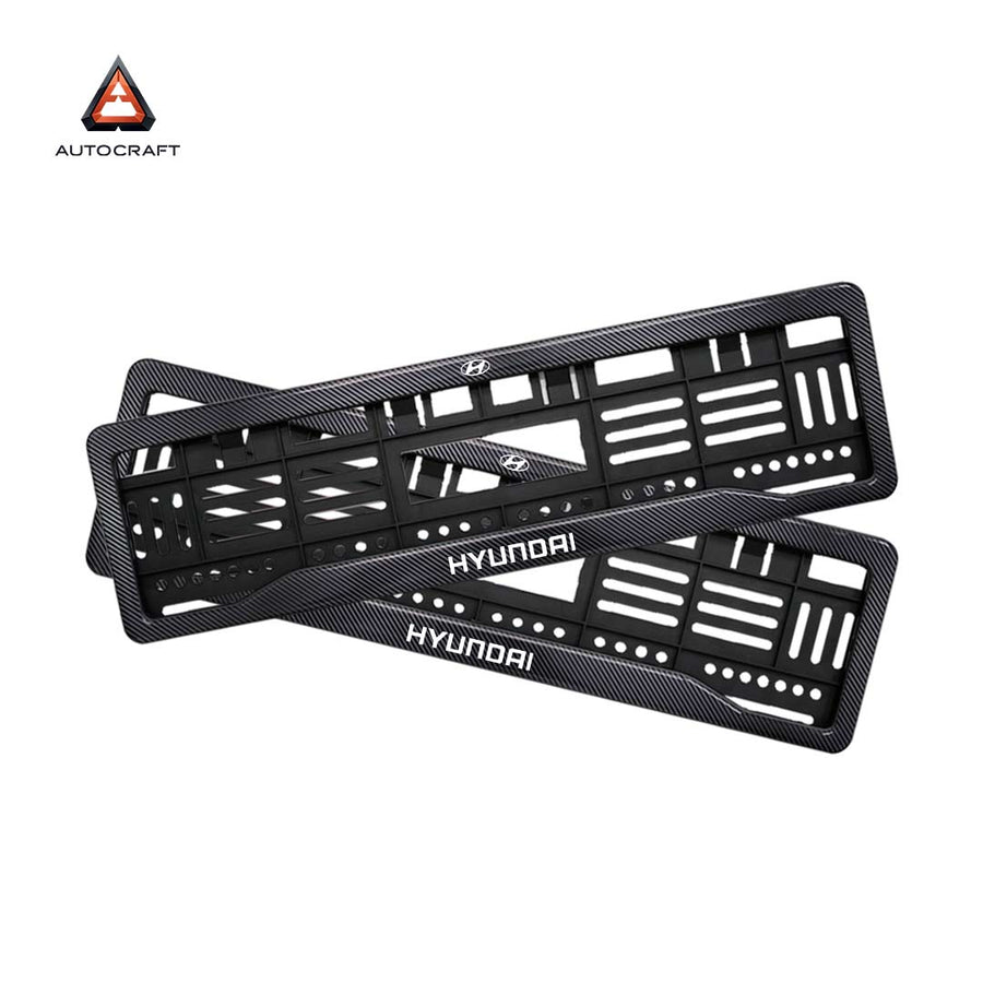 Car Number Plate Gel Frame - Hyundai - Black Plain