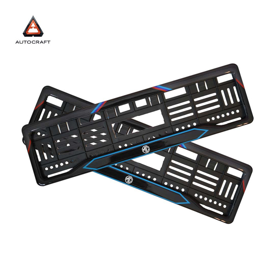Car Number Plate Gel Frame - MG - Red and Blue Line