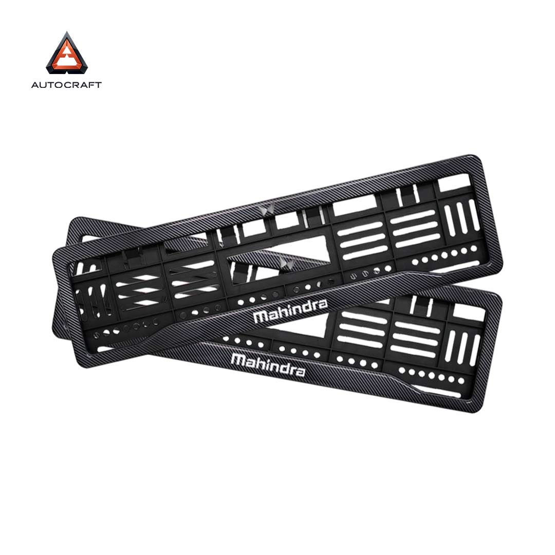 Car Number Plate Gel Frame - Mahindra - Black Plain