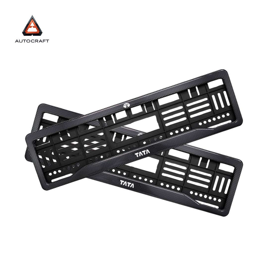 Car Number Plate Gel Frame - TATA - Black Plain
