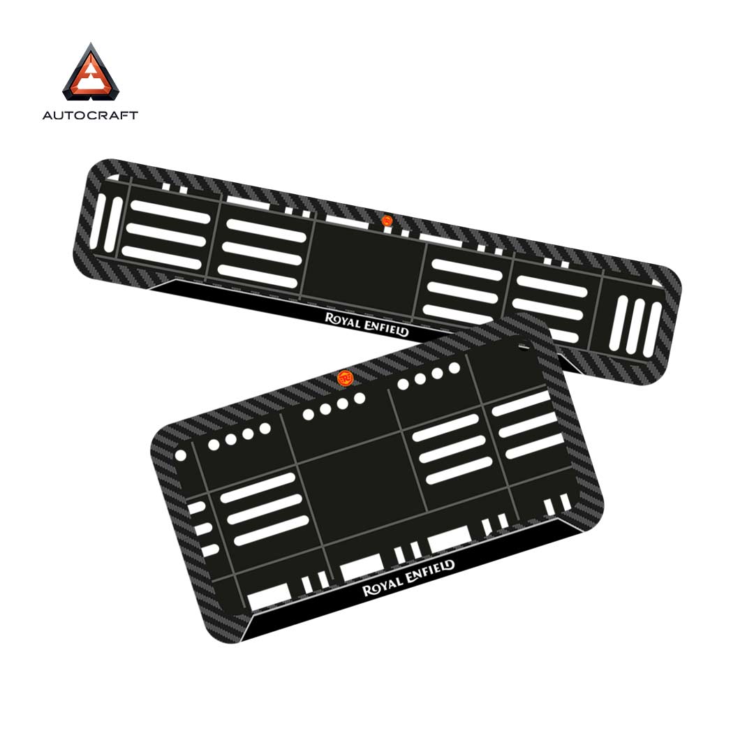 Bike Number Plate Gel Frame - Royal Enfield - Black Pattern