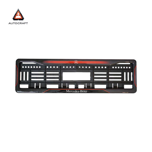 Car Number Plate Gel Frame - Benz - Red Dash