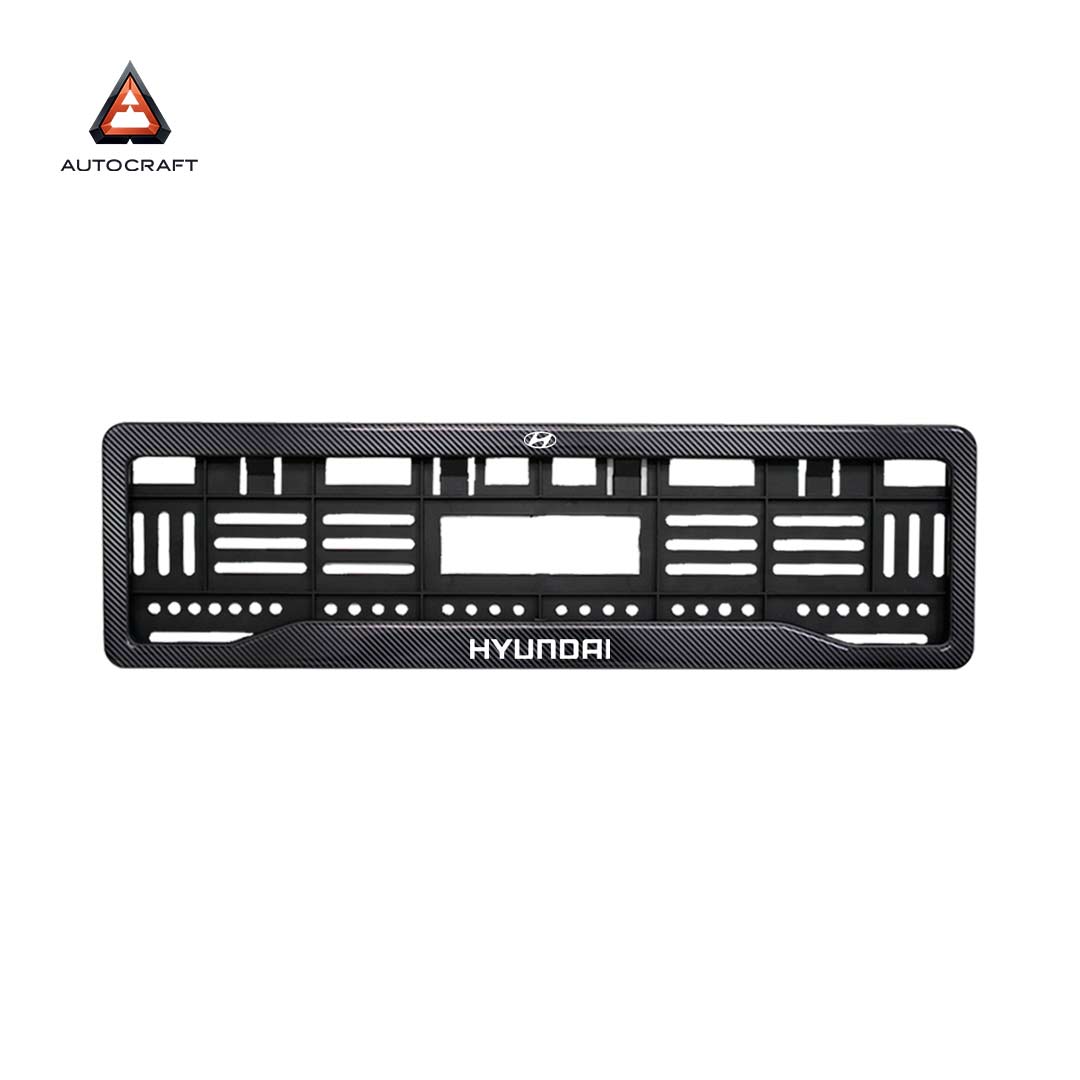 Car Number Plate Gel Frame - Hyundai - Black Plain