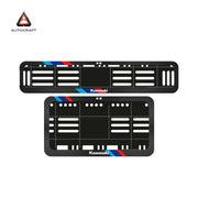 Bike Number Plate Gel Frame - Kawasaki - Red & Blue Racing Stripes (Front and Back Set)