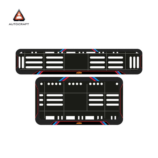 Bike Number Plate Gel Frame - KTM - Red & Blue Lines (Front and Back Set)