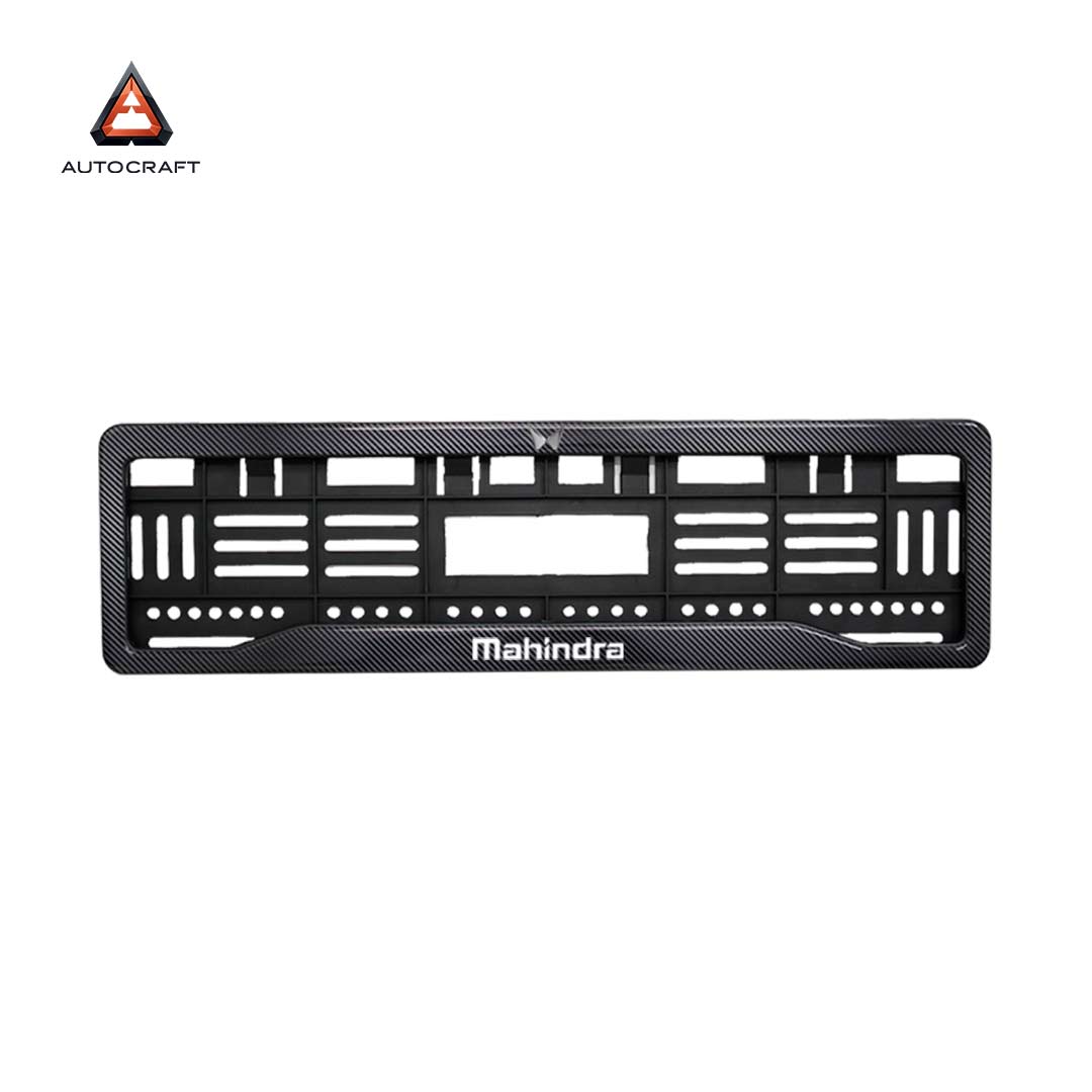 Car Number Plate Gel Frame - Mahindra - Black Plain