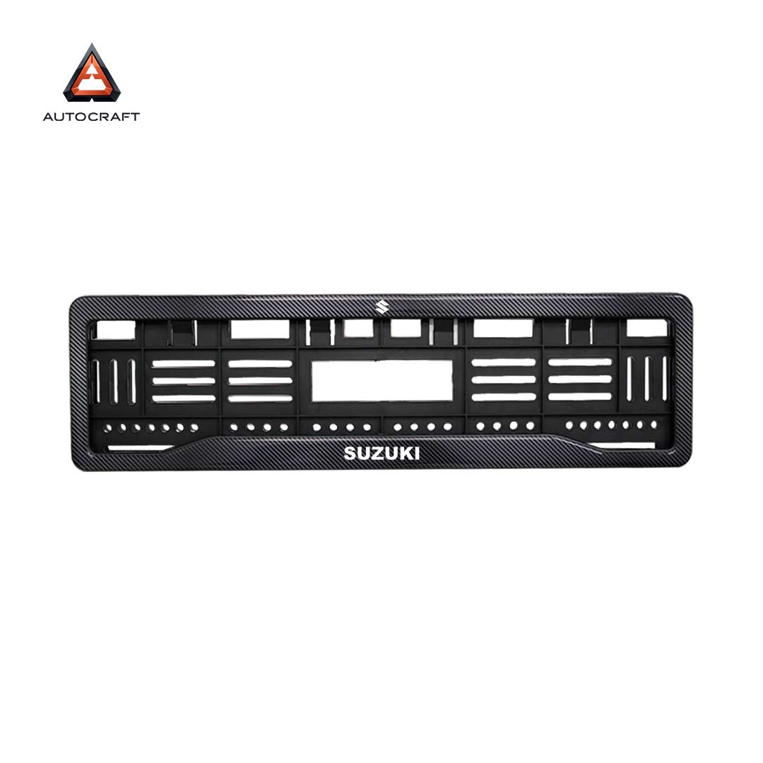 Car Number Plate Gel Frame - Suzuki - Black Plain
