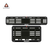 Bike Number Plate Gel Frame - Ducati - Black Pattern (Front and Back Set)