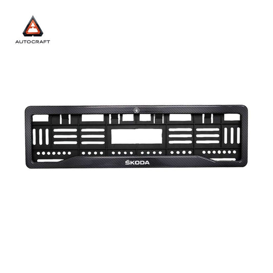 Car Number Plate Gel Frame - Skoda - Black Plain