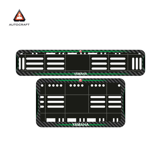 Bike Number Plate Gel Frame - Yamaha - Green Line (Front and Back Set)