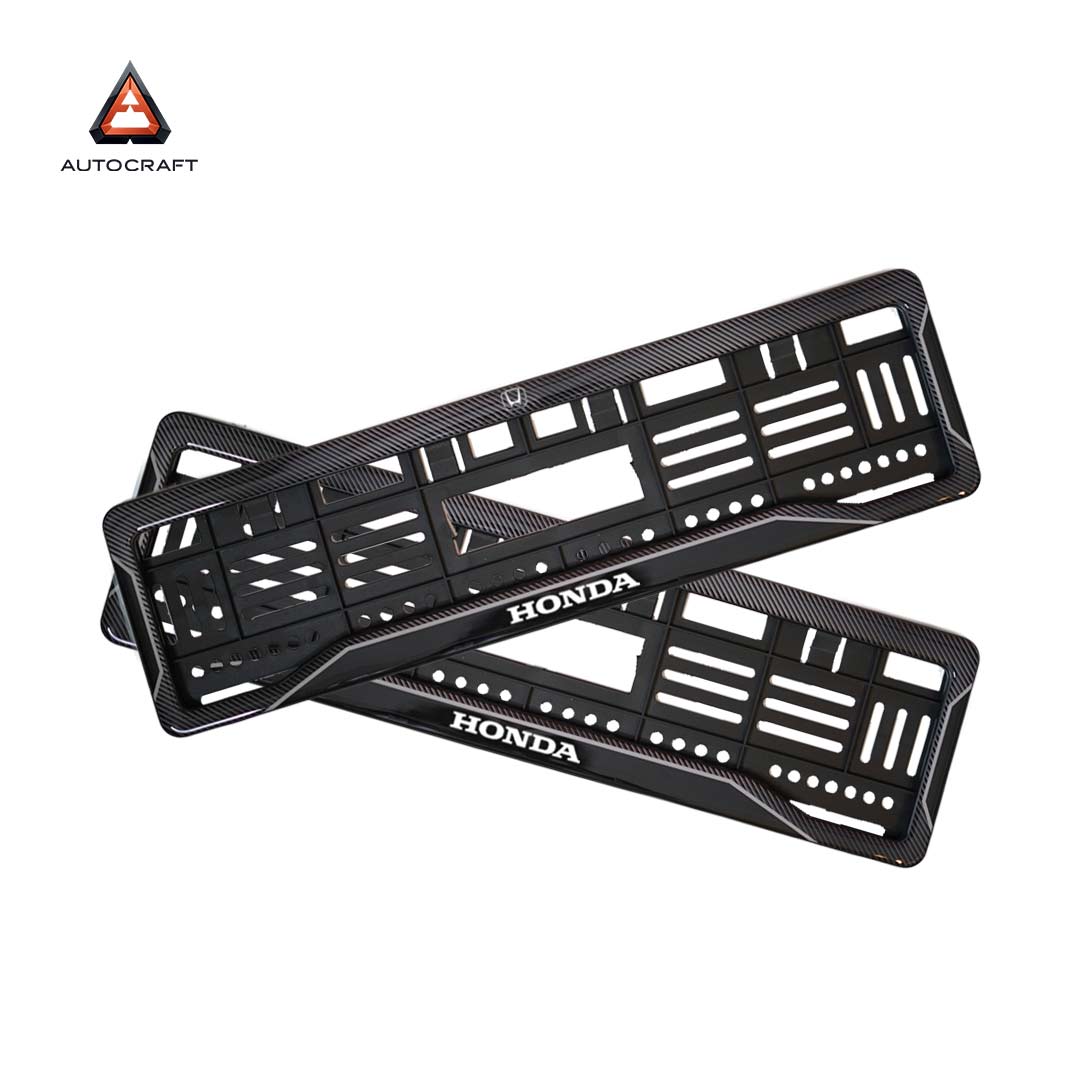 Car Number Plate Gel Frame - Honda - Black Dash