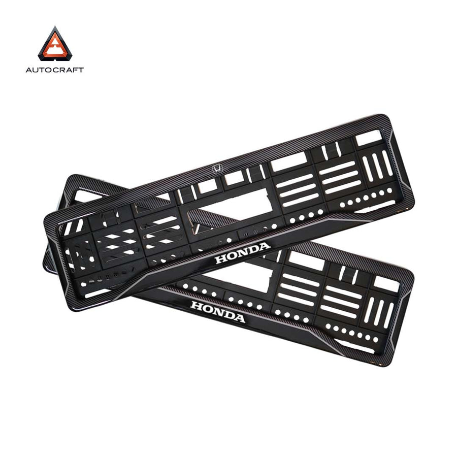 Car Number Plate Gel Frame - Honda - Black Dash