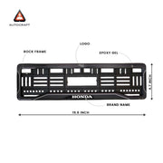 Car Number Plate Gel Frame - Honda - Black Dash