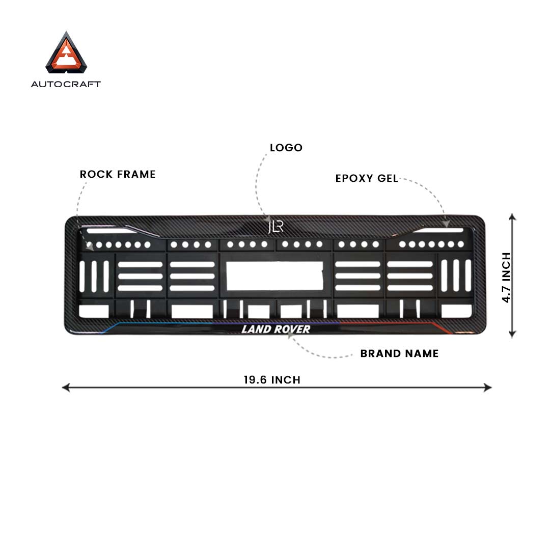 Car Number Plate Gel Frame - Land Rover - Blue and Red