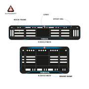 Bike Number Plate Gel Frame - Yamaha - Blue Line (Front and Back Set)