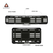 Bike Number Plate Gel Frame - Kawasaki - Black with White Lines (Front and Back Set)