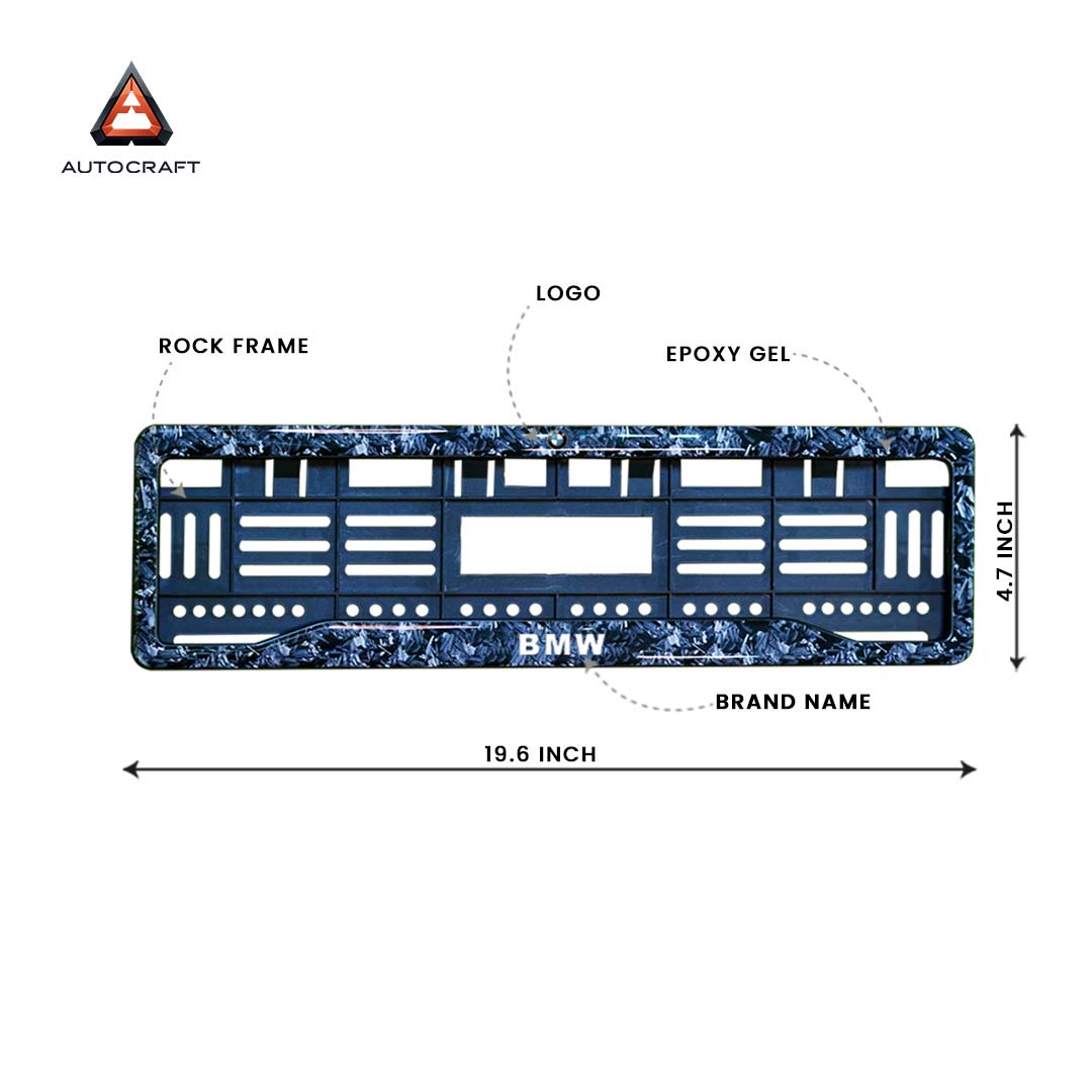 Car Number Plate Gel Frame - BMW - Forged Carbon