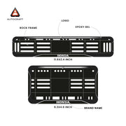 Bike Number Plate Gel Frame - Honda - Black with White Lines (Front and Back Set) thumbnail