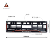 Car Number Plate Gel Frame - Benz - Red Line