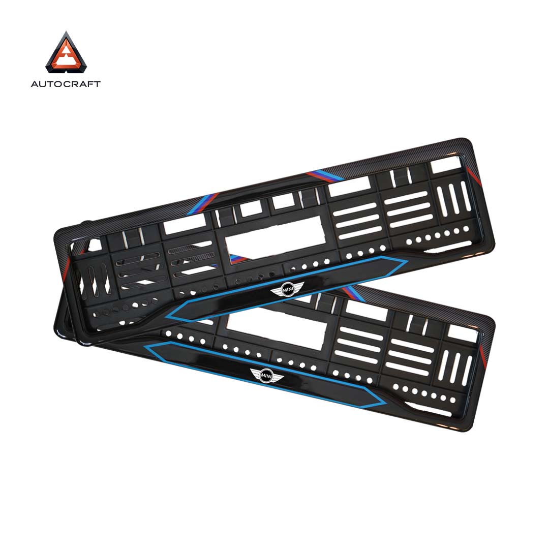 Car Number Plate Gel Frame - Mini Cooper - Red and Blue