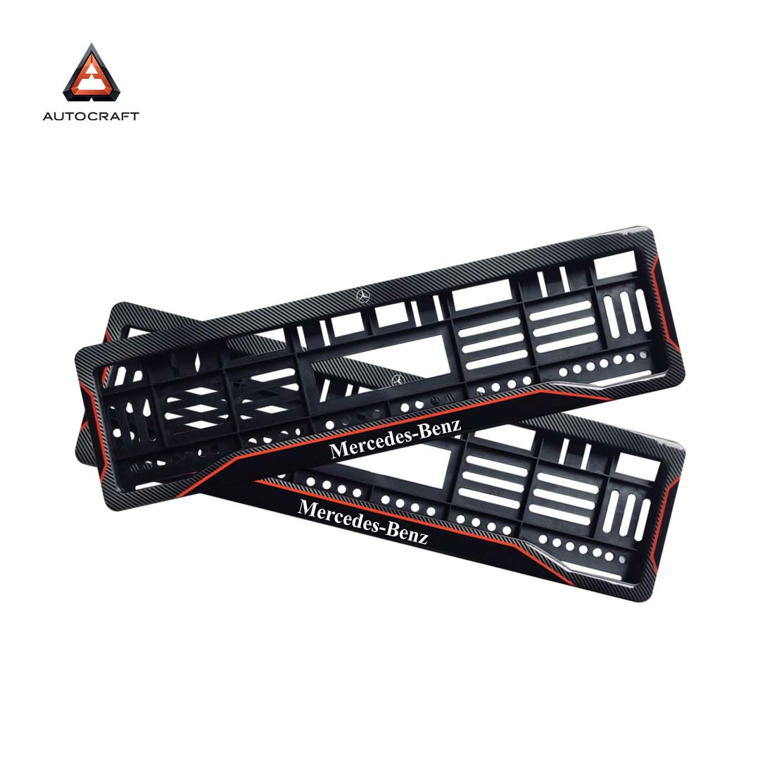 Car Number Plate Gel Frame - Benz - Red Line
