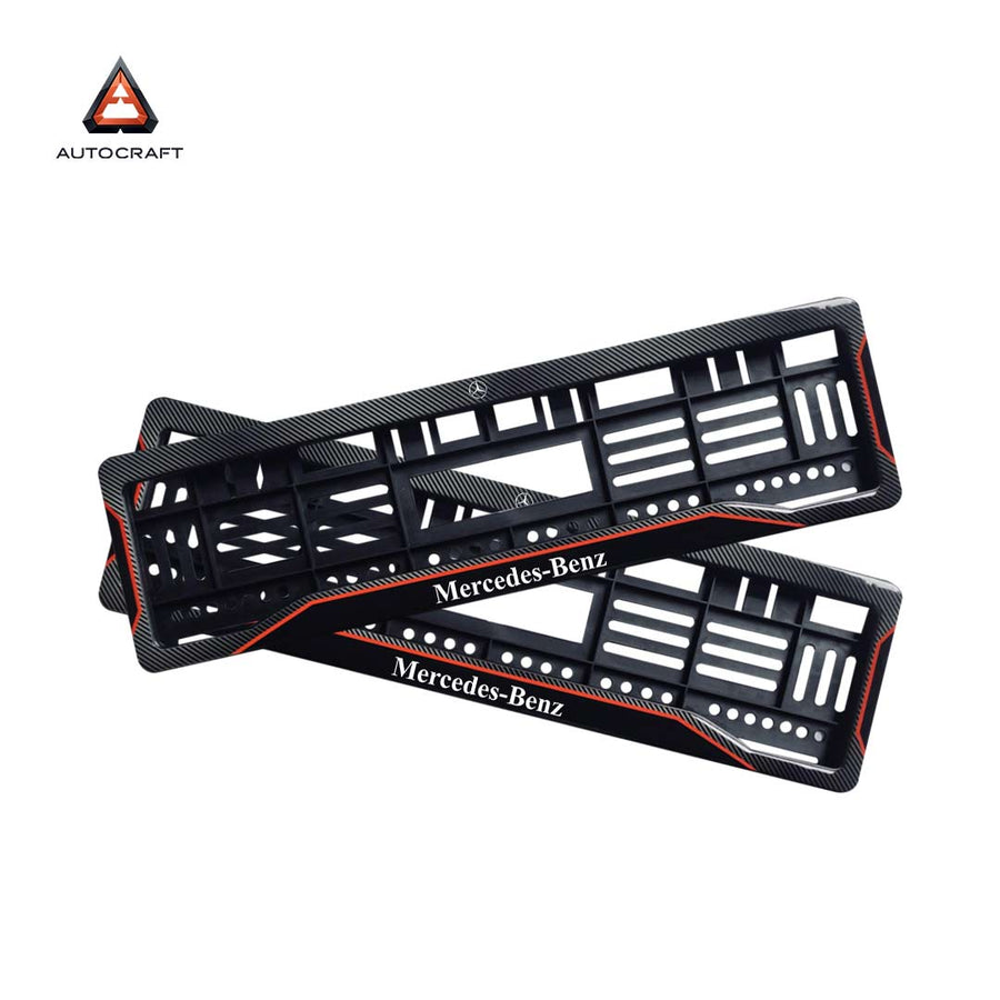 Car Number Plate Gel Frame - Benz - Red Line