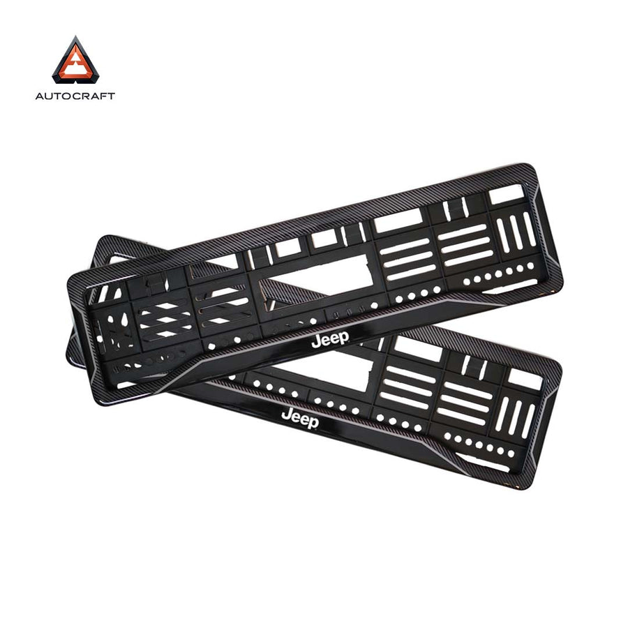 Car Number Plate Gel Frame - Jeep - Black Dash