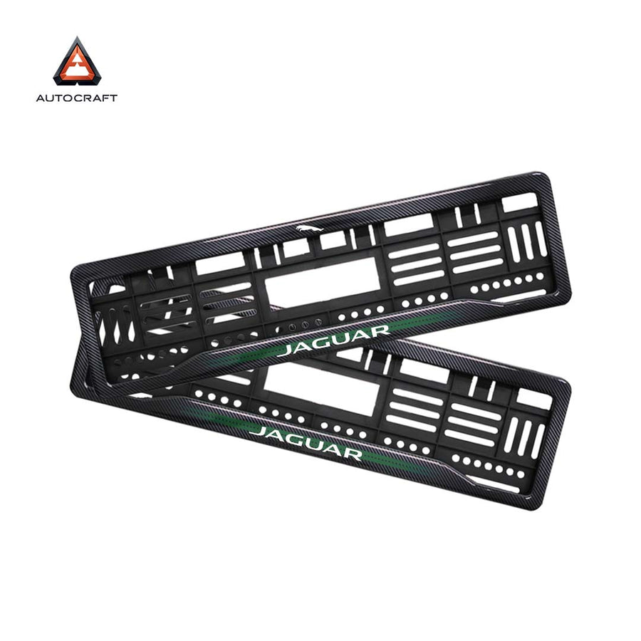 Car Number Plate Gel Frame - Jaguar Logo - Green
