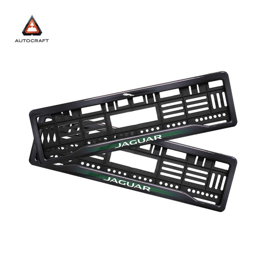 Car Number Plate Gel Frame - Jaguar Logo - Green