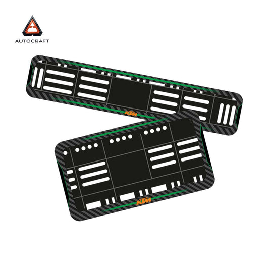 Bike Number Plate Gel Frame - KTM - Green Line (Front and Back Set)