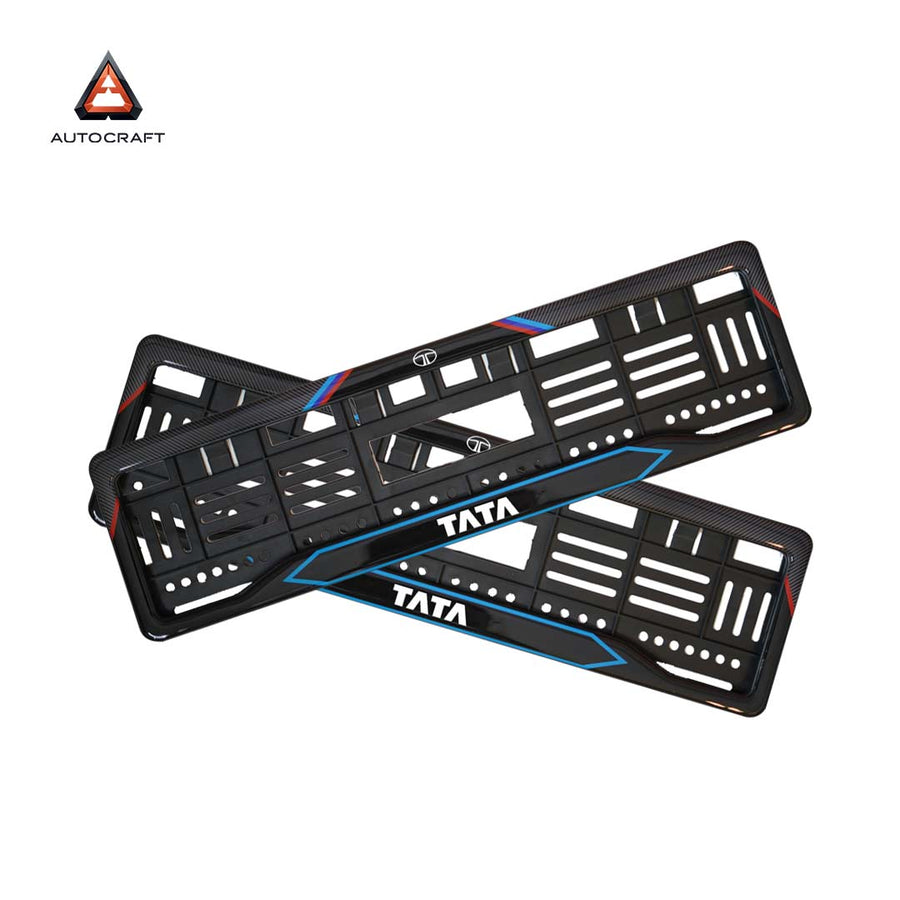 Car Number Plate Gel Frame - TATA - Red and Blue Line