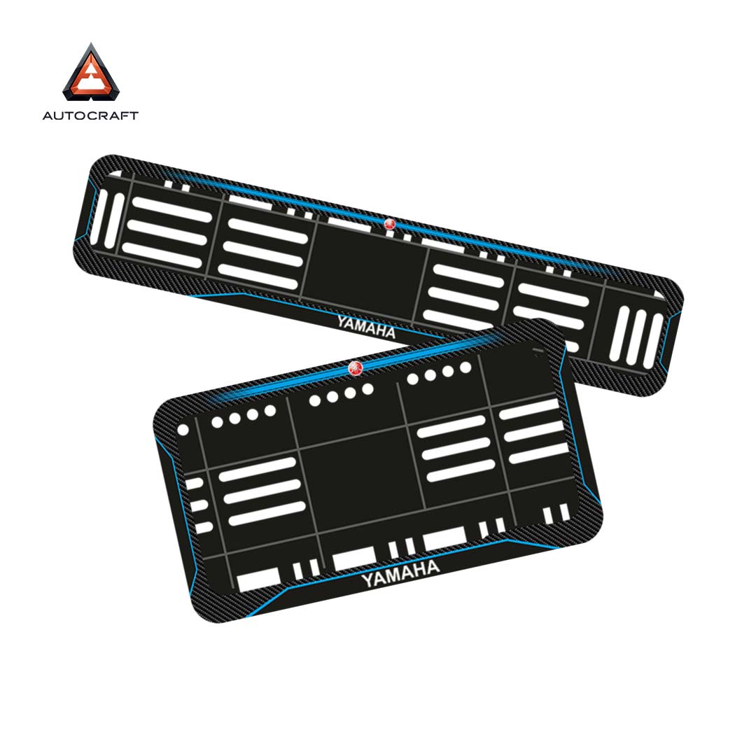 Bike Number Plate Gel Frame - Yamaha - Blue Line (Front and Back Set)
