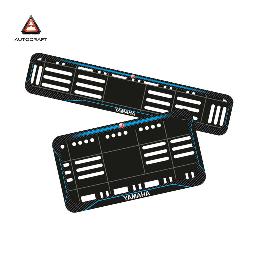 Bike Number Plate Gel Frame - Yamaha - Blue Line (Front and Back Set)