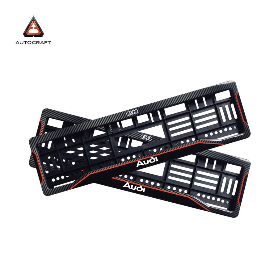 Car Number Plate Gel Frame - Audi - Red Line