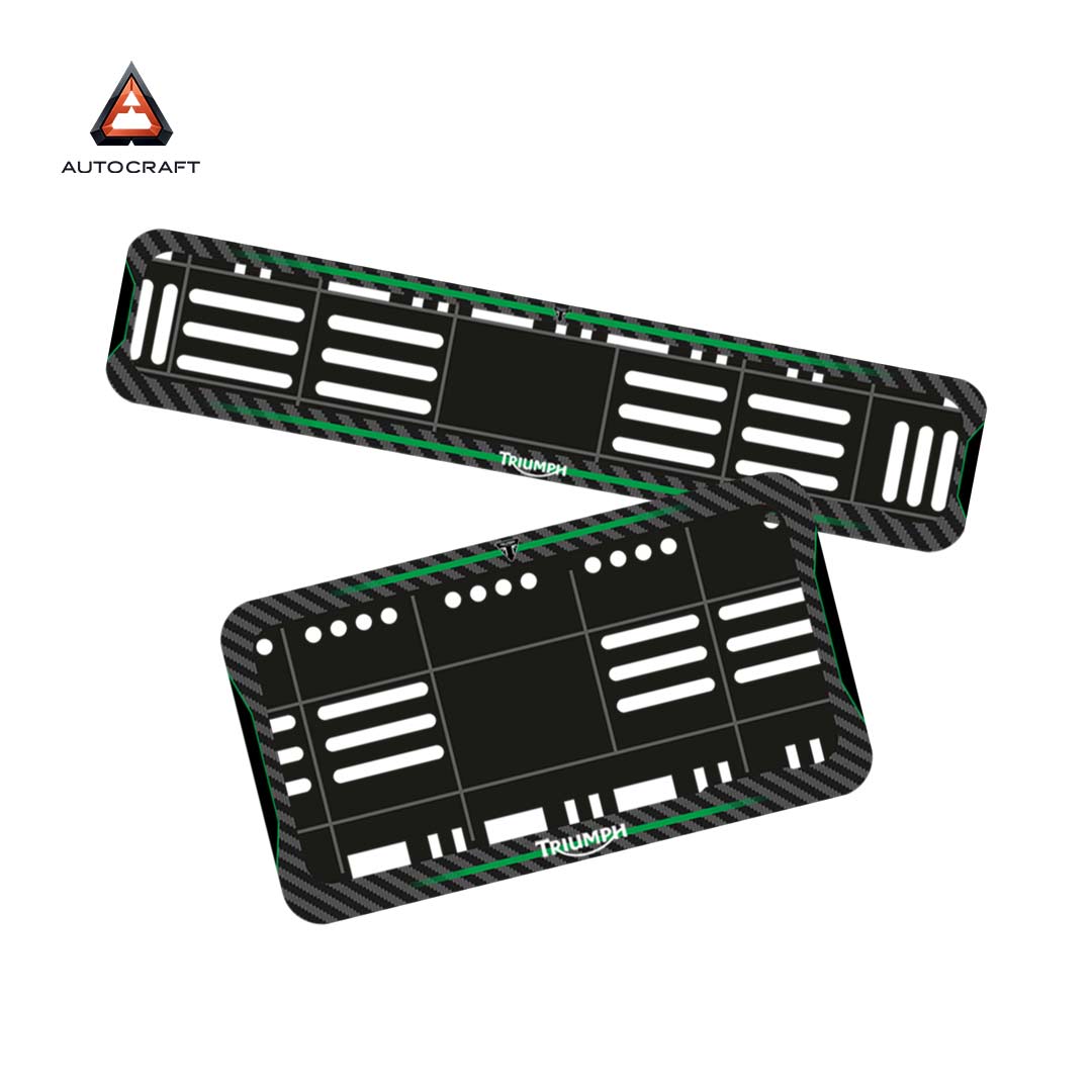 Bike Number Plate Gel Frame - Triumph - Green Line (Front and Back Set)