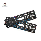 Car Number Plate Gel Frame - Skoda - Red and Blue Line