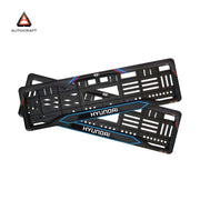 Car Number Plate Gel Frame - Hyundai - Red and Blue Line