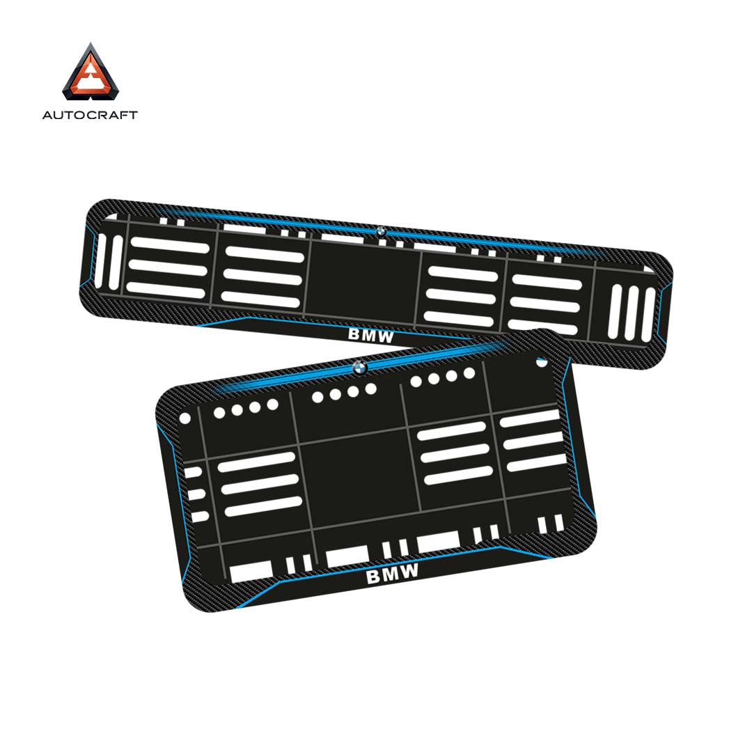 Bike Number Plate Gel Frame - BMW - Blue Line (Front and Back Set)