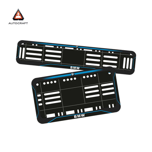 Bike Number Plate Gel Frame - BMW - Blue Line (Front and Back Set)