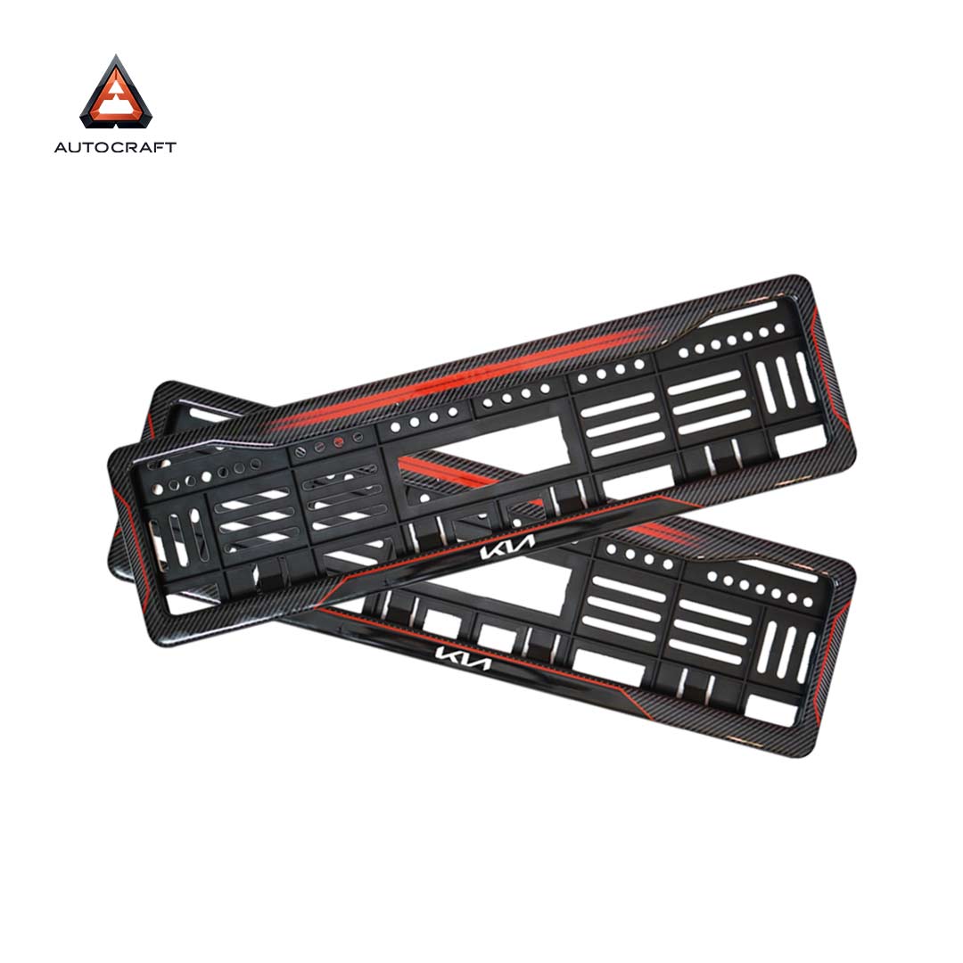 Car Number Plate Gel Frame - KIA - Red Dash