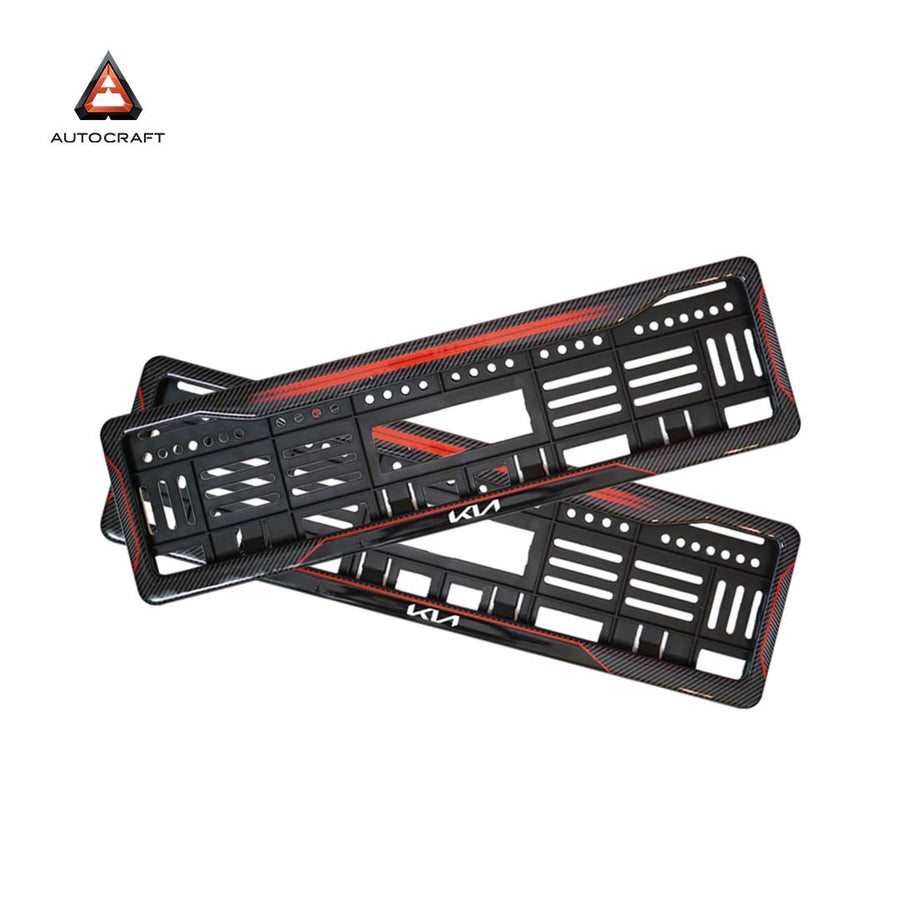 Car Number Plate Gel Frame - KIA - Red Dash