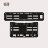 Bike Number Plate Gel Frame - TVS - Black with White Lines