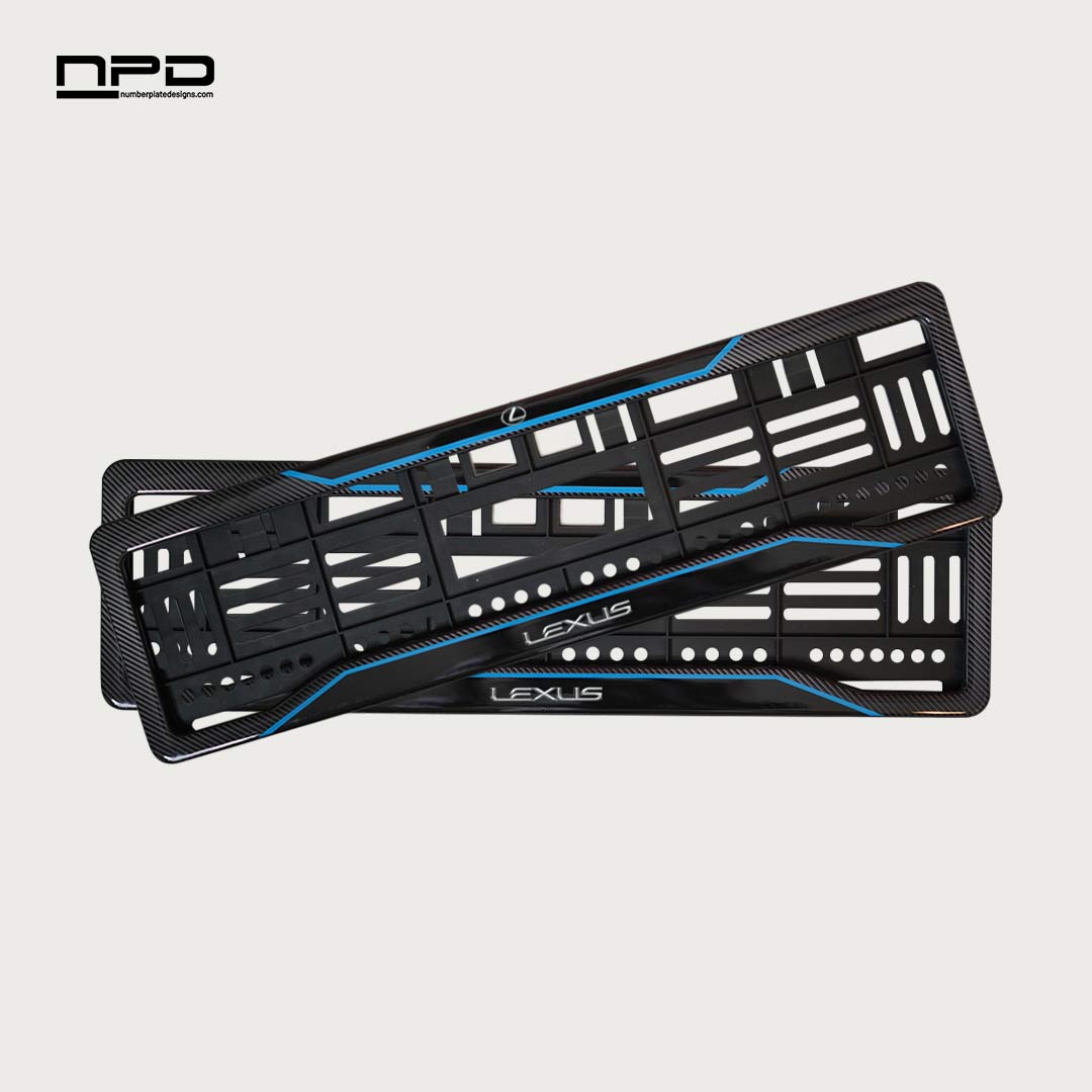 Car Number Plate Gel Frame - Lexus - Blue Line