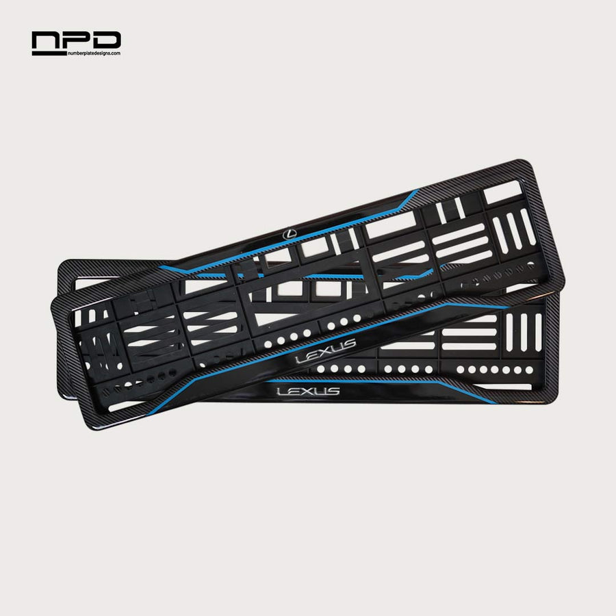 Car Number Plate Gel Frame - Lexus - Blue Line