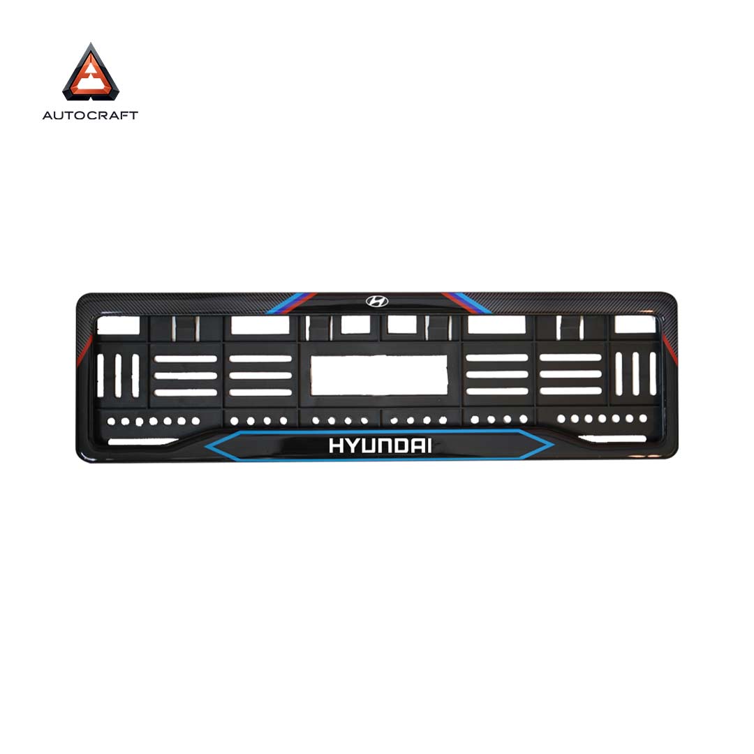 Car Number Plate Gel Frame - Hyundai - Red and Blue Line