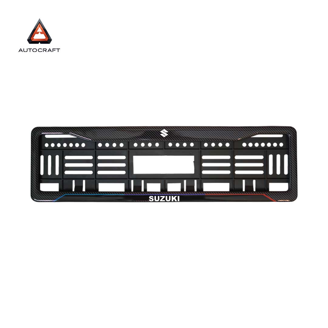 Car Number Plate Gel Frame - Suzuki - Blue and Red HSRP number plate gel frame view 3