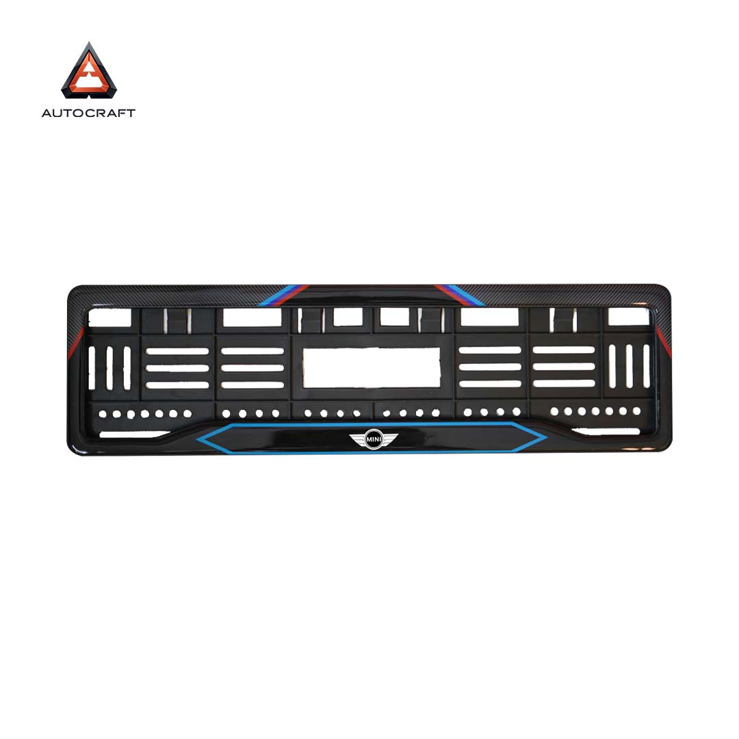 Car Number Plate Gel Frame - Mini Cooper - Red and Blue
