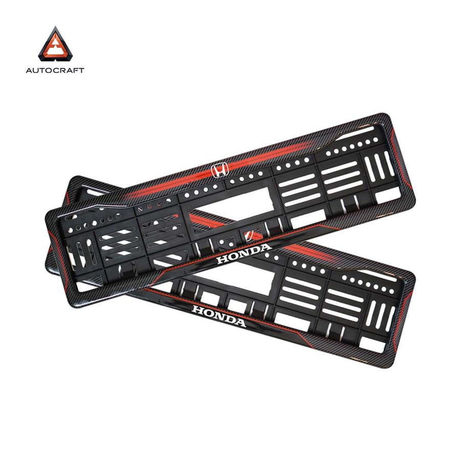 Car Number Plate Gel Frame - Honda - Red Dash