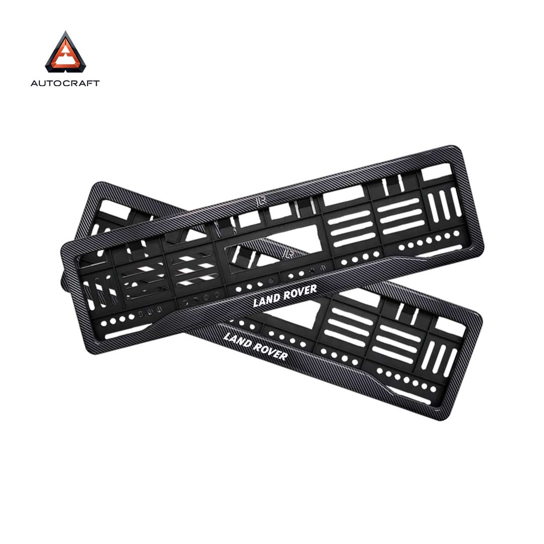 Car Number Plate Gel Frame - Land Rover - Black Plain HSRP number plate gel frame view 1