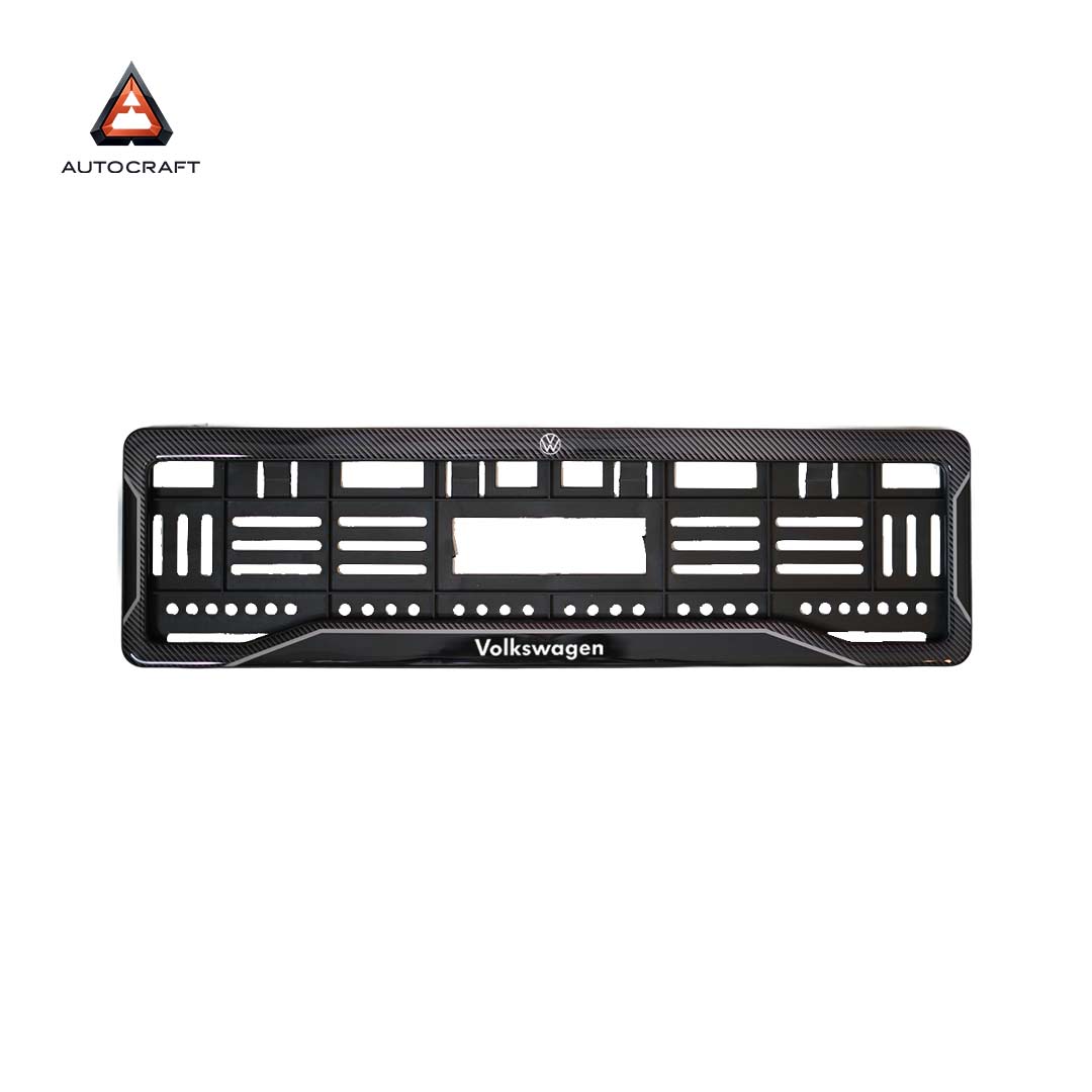 Car Number Plate Gel Frame - Volkswagen - Black Dash HSRP number plate gel frame view 3